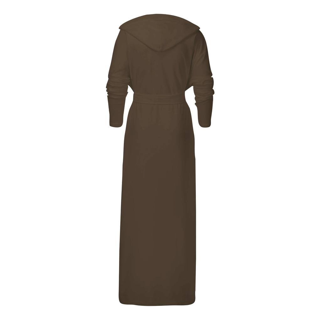 Men's Winter Plush Lengthened Shawl Bathrobe Home Clothes Long Sleeved Robe Coat