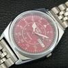 VINTAGE SEIKO 5 AUTOMATIC 6309A REFURBISHED JAPAN MENS RED DIAL WATCH a444822-1