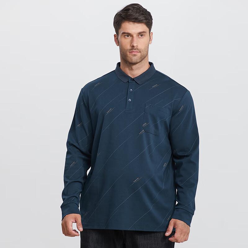 Men's Plus Size Casual Long Sleeve Polo Shirt