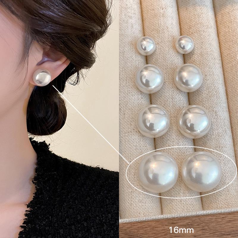 2025 Cherry Blossom Pink Pearl Stud Earrings for Women | Niche Design Ear Clips | High-End Jewelry