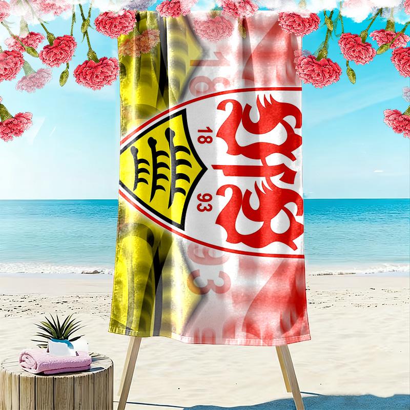 Asciugamano da Spiaggia con Stampa VfB Stuttgart, Asciugamano Grande Morbido Asciugatura Rapida per Spiaggia Campeggio Nuoto