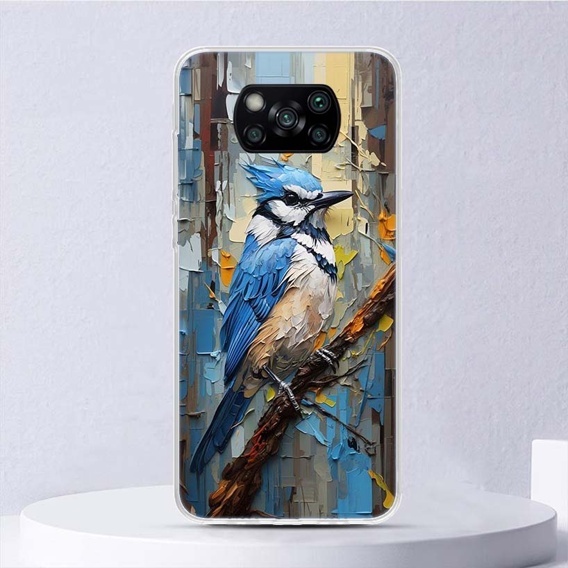 Animal Oil Painting Bird Soft Case For Xiaomi Poco X7 X6 X5 X4 X3 Nfc F7 Ultra F6 F5 Pro Phone Cover F4 Gt F3 M5S M4 M3 M5 M6 Co