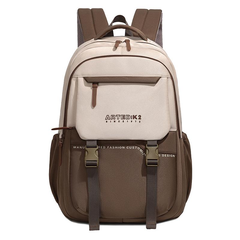 Color Block Backpack Student Lightweight Schoolbag Large Capacity Men s Outdoor Backpack