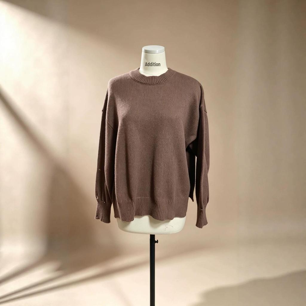 2026 Euro-American Autumn/Winter Women's Loose Solid Color Round Neck Pullover Sweater