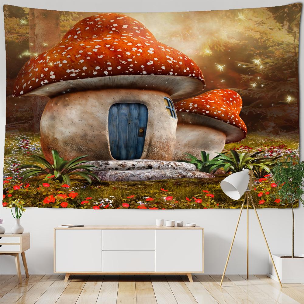 Fairy Tale For est Tapestry Wall Hanging Fantasy Magic Trees House In Dreamland Tapestry For Kids Room Decor Party Backdrop Cloth