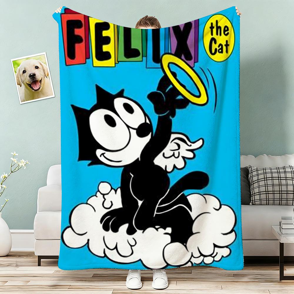 Felix The Cat Throw Lightweight 240G Flannel Blanket Soft Skin-Friendly For Summer Cooling