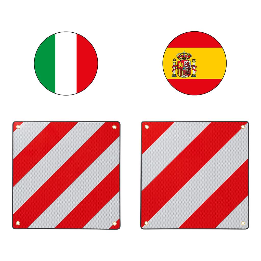 Strapazierfähiges doppelseitiges Aluminium-Warnschild Italien Spanien