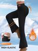 High Waist Fleece Flare Leggings Z91198
