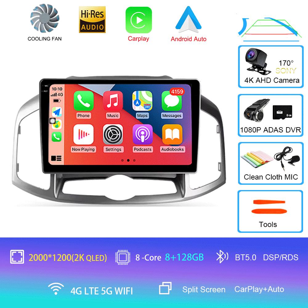 Car Radio Android 14 Carplay Auto 2K Screen Video Multimedia Player For Chevrolet Captiva 1 2011 - 2016 2 Din Autoradio Stereo