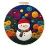 Christmas Needle Felting Kit Holiday Felt Painting Set for Beginners Starter Needle Felting DIY Craft Kit with Pad Needles Wool Decorative Frame