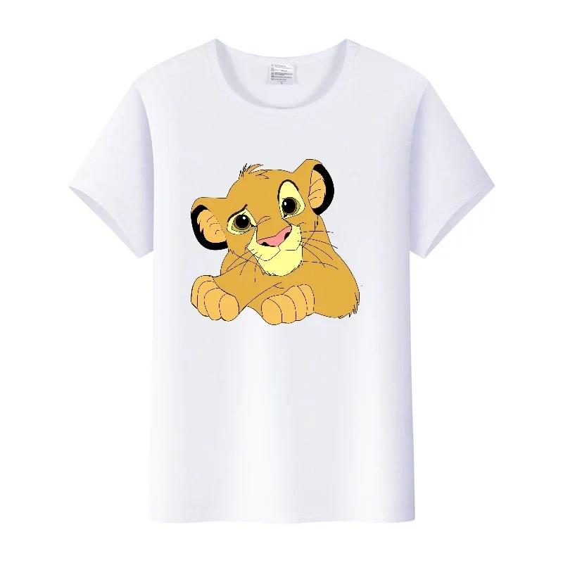 Casual Summer Ladies Blouses Men White Tees Clothes Women 90S Tshirt Oversized Tops Disney Cartoon The Lion King Graphic T-shirt