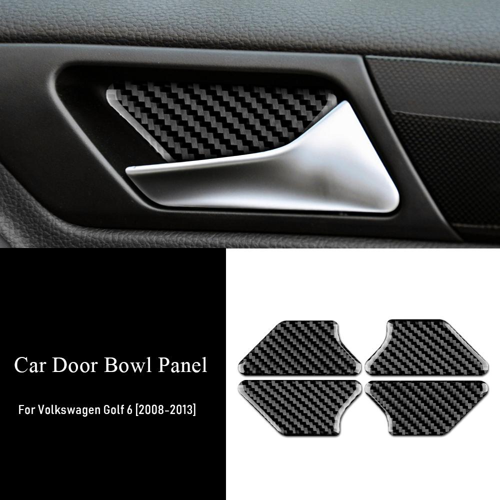 

4pcs Real Soft Carbon Fiber Sticker for Volkswagen VW Golf 6 GTI MK6 2008-2013 Car Door Bowl Panel Interior Trim Accessories