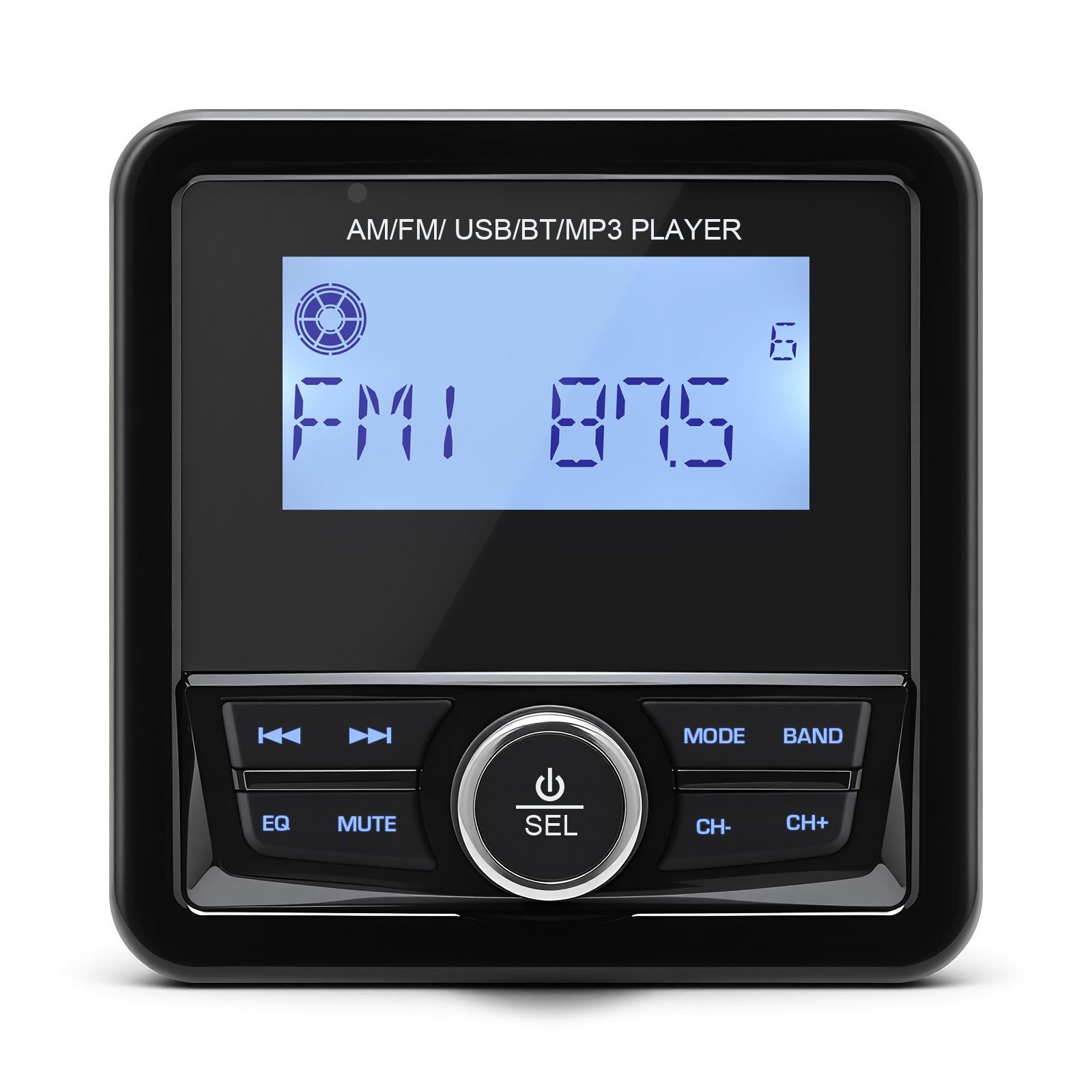 Marine Radio Boat Stereo Waterproof MP3 Player FM AM Receiver Bluetooth-compatible Media Audio Player For Yacht ATV UTV Motor MP3