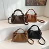 Folded Hand Carry Small Square Bag Women's New Casual Commuter Underarm Bag Urban Simple Retro Shoulder Messenger Bag