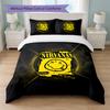 Ensemble de literie 3 pièces imprimé Nirvana Housse de couette avec deux taies d'oreiller Linge de lit doux pour chambre à coucher à la maison