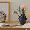 Vase en forme de cœur en résine, Vase créatif en forme de cœur pour Halloween, noir et blanc, en céramique, ornement de bureau pour la décoration de la maison