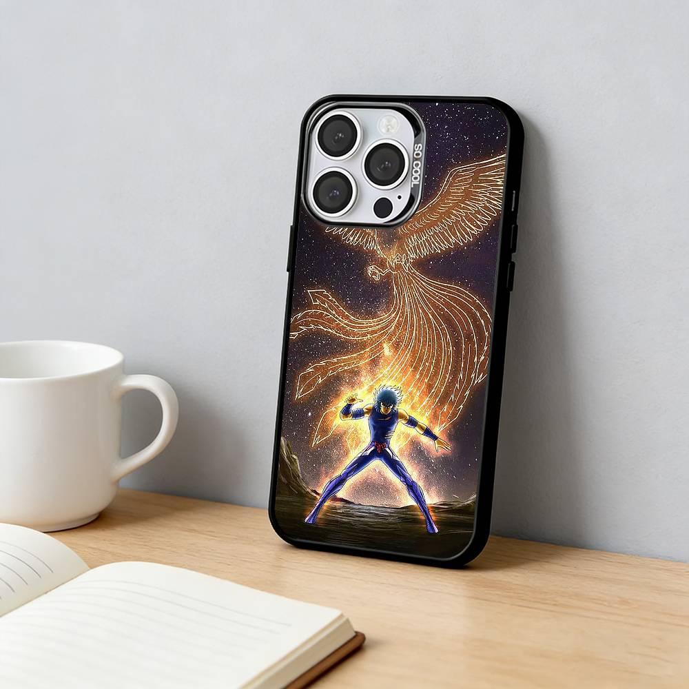 Saint Seiya Phone Case For iPhone 17,16,15,14,13,12,11 Plus,Pro Max,XS,Colored Silver Plated Inside Cover