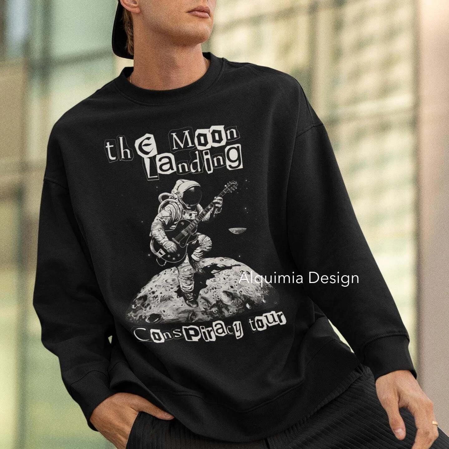 The Moon Landing Conspiracy Tour Sweatshirt, Conspiracy Theory Fake Moon Landing XL