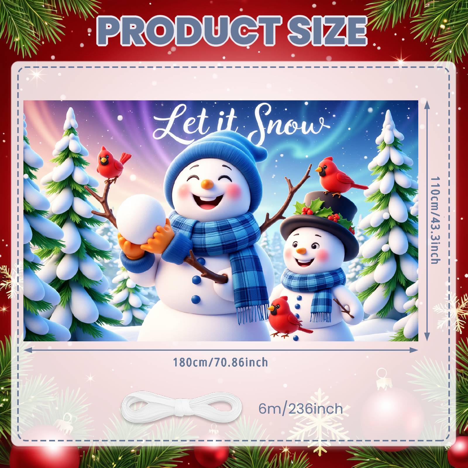 Holiday Banner Cartoon Snowman Winter Banner Snow Scene Banner Winter For New Year Decor Kids Activity Winter Themed Party