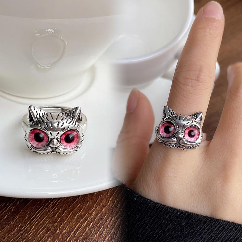 DIMANAF Women Jewelry Steel Ring Elegnat Lady Vintage Cats Rings 2025