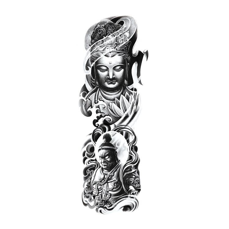 Tattoo Sticker, Flower Arm Skull Totem, Eye Of Eternal Wisdom, Wind Set Tqb Simulation Tattoo Sticker