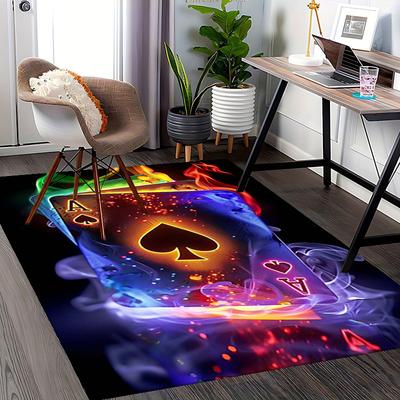 1pc Ace of Spades Playing Card Chair Mat, Non Slip Carpet for Office Chair, Suitable for All Seasons, Home Decor, Living Room, Bedroom, Game Room