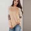 Women's Color-Blocked Stripes Round Neck Casual Long Sleeve Sweatshirt Autumn Outwear