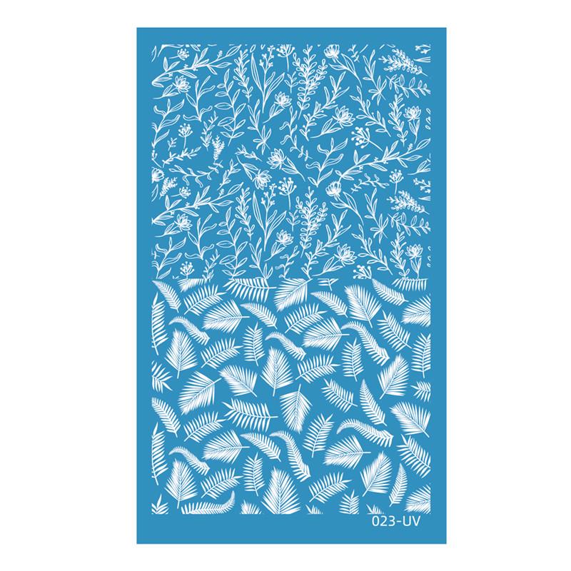 Silk Screen Stencils for Polymer Clay Reusable Line Flower Leaves Silk Screens Printing Pottery Tools for Earring Jewelry Making