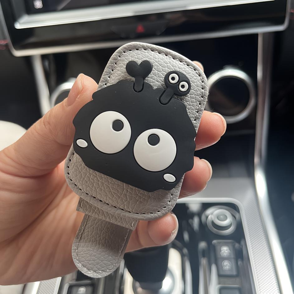 

1 шт. Магнитный автомобильный солнцезащитный козырек с зажимом для очков - Милый дизайн угольного эльфа, Сильный магнитный держатель для модных очков, Аксессуары для интерьера автомобиля, Автомобильный аксессуар серый