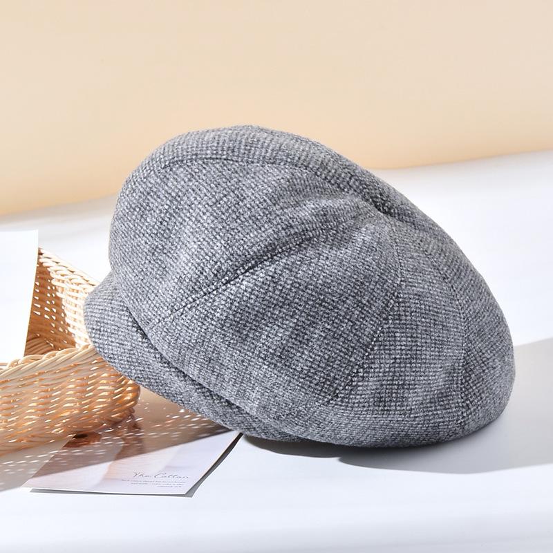 Women's Autumn/Winter Houndstooth Beret - Retro British Style