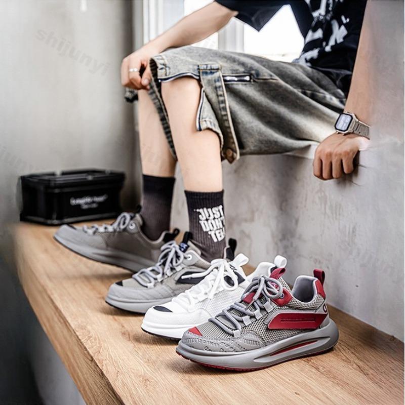 Fashion Men's Fashion Trend Casual Shoes 2025 Summer New Mesh Breathable Comfortable Thick Soled Shoes Versatile Low Top Chunky sneakers