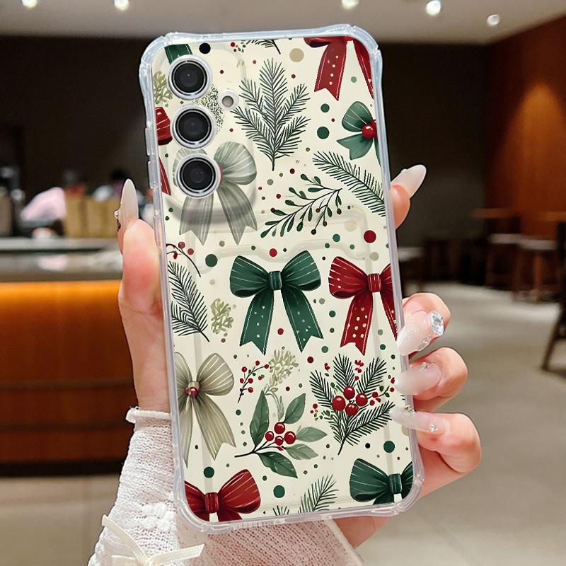 Bow Pattern Phone Case For Samsung Galaxy S26 S24 S23 Ultra S22 Plus S25 Edge S25 FE Shockproof Clear Card Bag Wallet Soft Cover