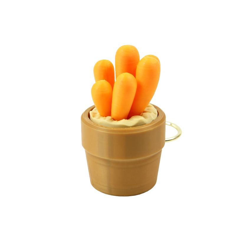 3D Printed Pot Clicker Keychain Cute Mini Fidget Clicker Toy Portable Stress Relief Keyring Edc Pendant Gift For Kids