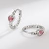 New  sterling  earrings love pink zircon earrings for women fashion jewelry gifts