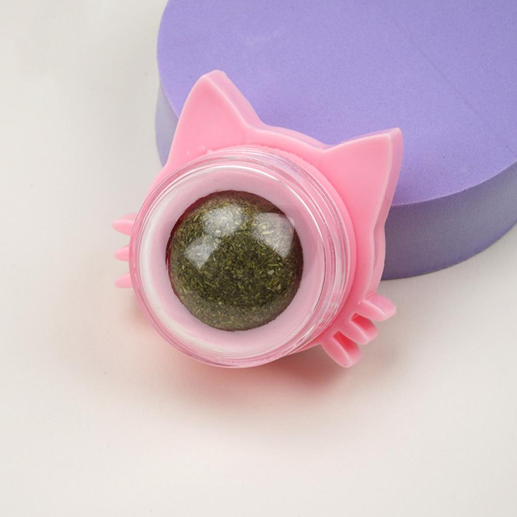 Pet Catnip Ball Toy Natural Mint Promotes Digestion Cat Grass Wall Sticker Ball Can Be Rotated Cat Lick Candy Snacks Kitten Toy