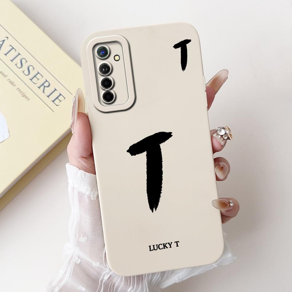 For Realme X2 XT Lucky Initial Letter Phone Case For Realme XT X2 Soft Silicone Shockproof Cases