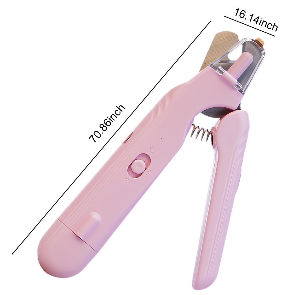 2-in-1 Electric Pet Nail Grinder with LED Light 200mAh Pets Claw Trimmer W/ Splash Guard for Cats Small Medium and Large Dog