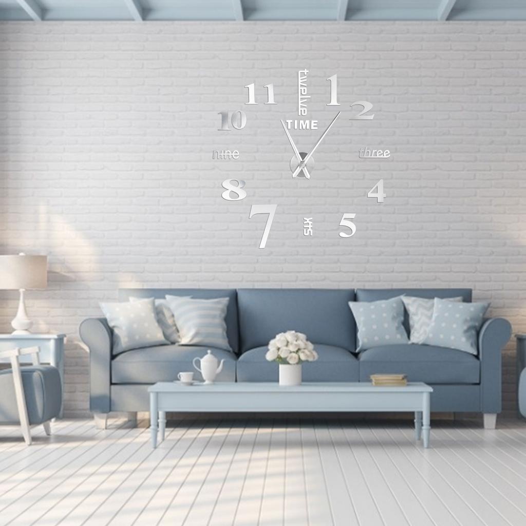 Frameless   Wall Clock Modern Mirror Wall Sticker for Home Living Room Bedroom Decor