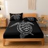 3-Piece Simple Modern Skull Animal Pattern Digital Printing Three Piece Fitted Sheet Set, Bedroom Printed Bed Cover Set, Bedding
