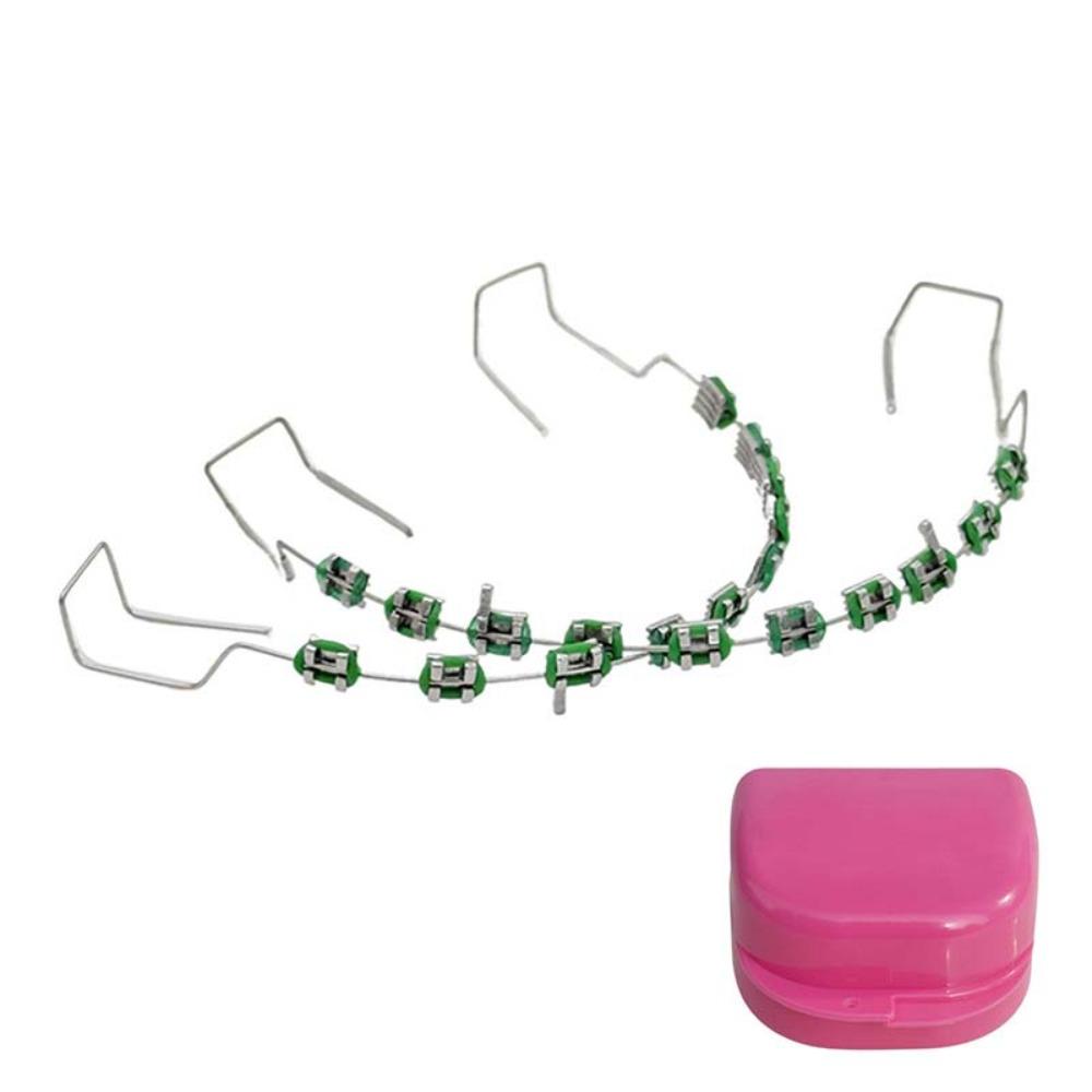 

с Коробкой Ортодонтические Лигатурные Эластики Цветные Металлические Брекеты Временное Украшение Зубов Зубы зелёный