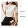 Lace Short-sleeved T-shirt Women's New Design Niche Loose Slim Chiffon Shirt White Top
