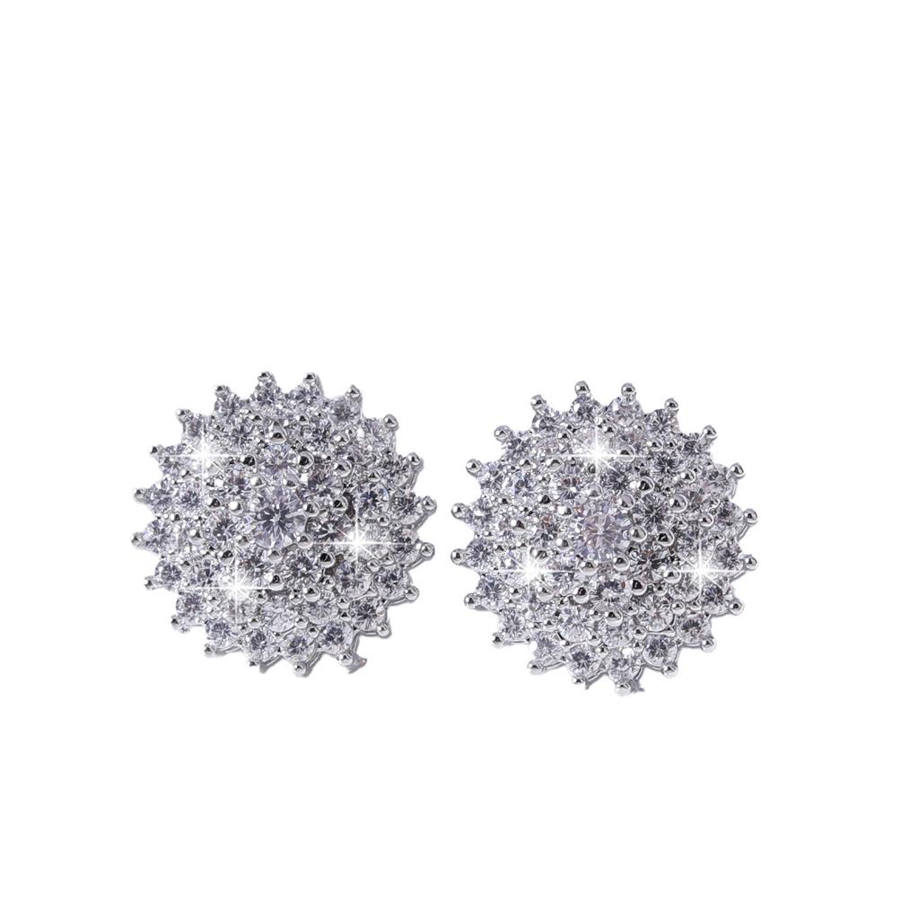 Sweet and Cool Spice Girl Korean Version Korean Style Women's Stud Earrings Super Fairy Ins Inlaid Zircon Full Diamond Earrings Niche Earrings