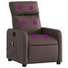Vidaxl Reclining Massage Chair, Brown, Upholstered with Faux Leather