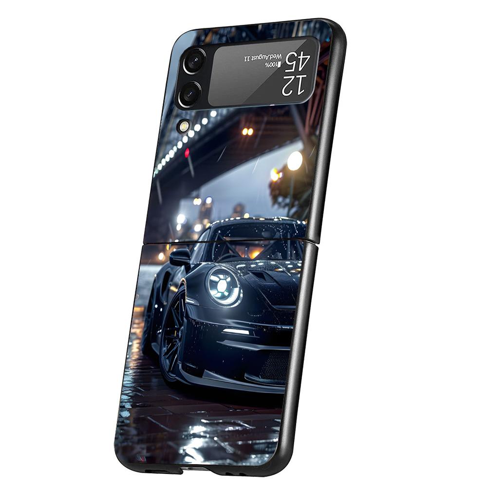 Cool Male Men Sports Cars Cover Phone Case For Samsung Galaxy Z Flip 7 6 5 4 3 5G Flip7 Flip6 Flip5 Flip4 Flip3 Black Fundas She