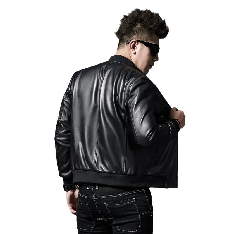 Spring New Genuine Leather Jacket Men's Baseball Uniform Men's Sheepskin Business Coat Jacket