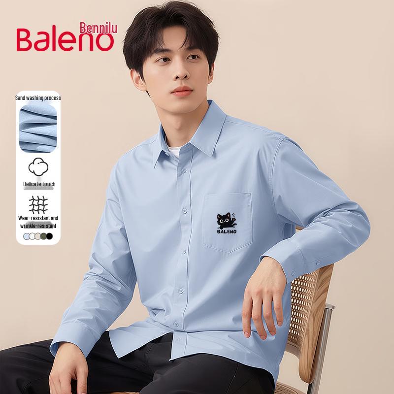 Baleno Men's JPB Waving Cat Print Long-Sleeve Shirt
