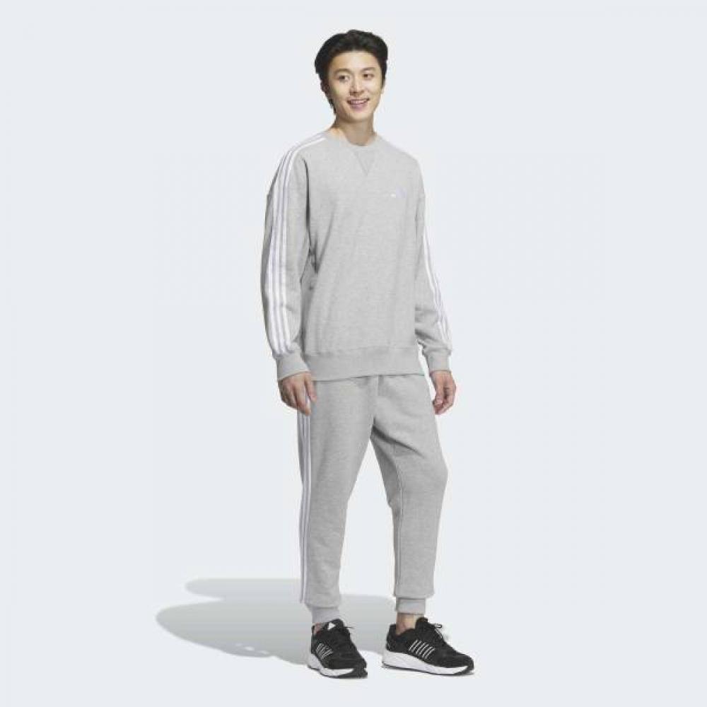 Adidas Essential+ Loose Fit 3s French Terry Sweatshirt Grey