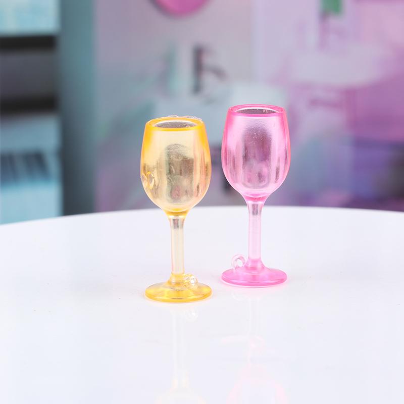 5Pcs 1:12 Doll Houses Colorful Wine Glass Cup Goblet Bar Drinking Miniature