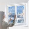 Window Insulation Kit with Zipper Winter Thermal Insulated Window Cover with Adhesive Tape Reusable Thick Transparent Plastic Film for Winterizing