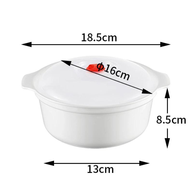 Microwave Oven Special Box Household Plastic Heating Fresh Keepeing Box with Lid Steamed Bun Instant Noodles Kitchen Bowl